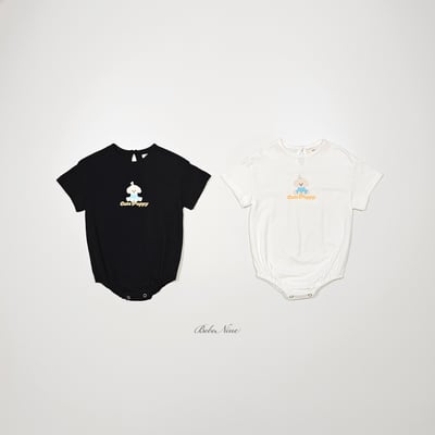bebe nine08  (6m-24m) 2色小狗印圖包屁衣2