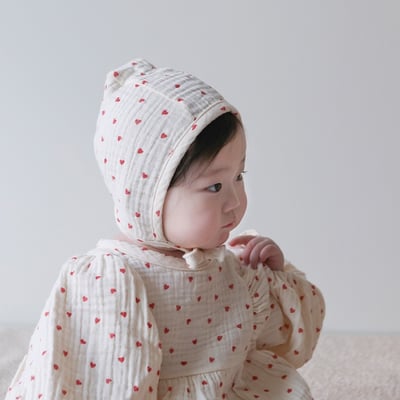 LEMONADE15｜(55cm-85cm) 2色滿滿愛心包屁衣含帽子20