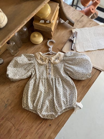 Marron29｜(3m-18m) 花卉刺繡碎花包屁衣18