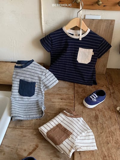 Bebe holic47｜(3m-18m) 口袋條紋上衣3