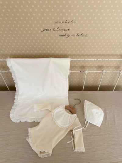 MONBEBE07｜(3m-24m) 華夫格蕾絲包屁衣5