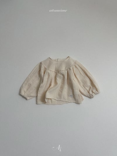 AT47｜(70-110) 蕾絲荷葉領棉麻上衣2