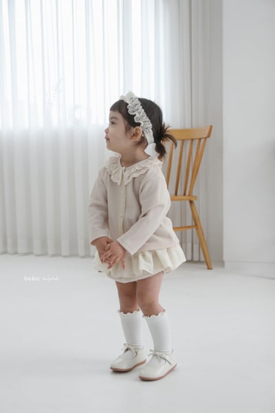 bebe nine15  (65-115) 2色蕾絲領開襟外套9