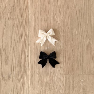 Fondue 42｜(Free)  天鵝絨蝴蝶結髮夾2色組1