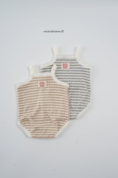 Bloom.b11｜(0m-18m) 肩帶條紋包屁衣3
