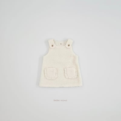 bebe nine38 (65cm-115cm) 2色蕾絲邊口袋吊帶洋裝16