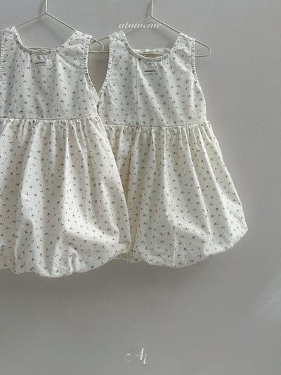 Atomeme42｜(70-110) 碎花綁帶氣球洋裝9
