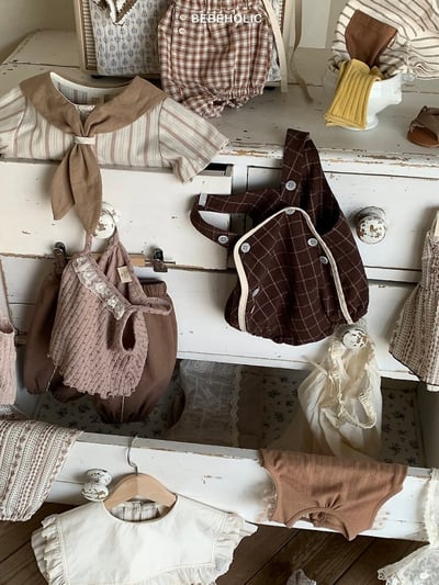 Bebe holic13｜(3m-18m) 曲奇格背帶褲7