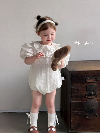 JE716｜(66-90cm) 壓紋花朵包屁衣8