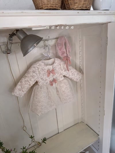 Marron 06｜(1y-6y) 法式玫瑰薄紗厚大衣外套(絎縫/刷毛)24