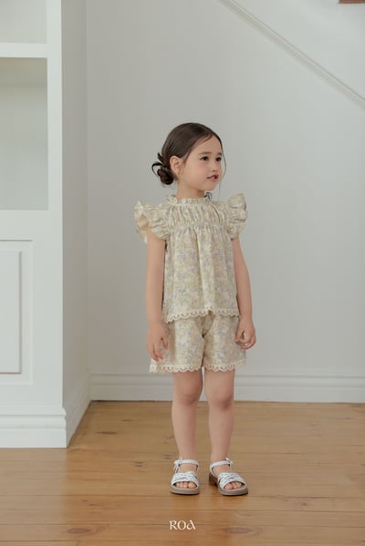 ROA09｜(6m-18m) 2色浪漫荷葉袖上衣7