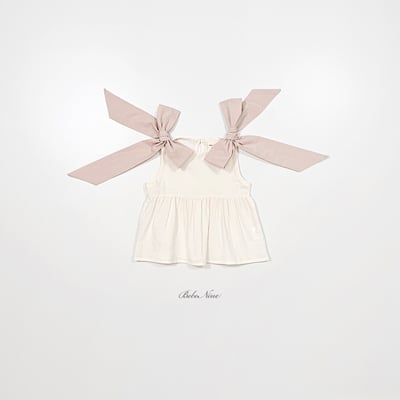 bebe nine43  (65cm-115cm) 2色綁帶蝴蝶結上衣3