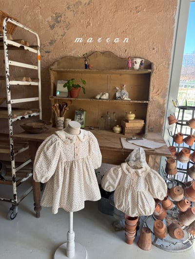 Marron22｜(1y-6y) 花卉刺繡碎花洋裝5