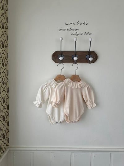 MONBEBE08｜(3m-24m) 荷葉縮口袖包屁衣5