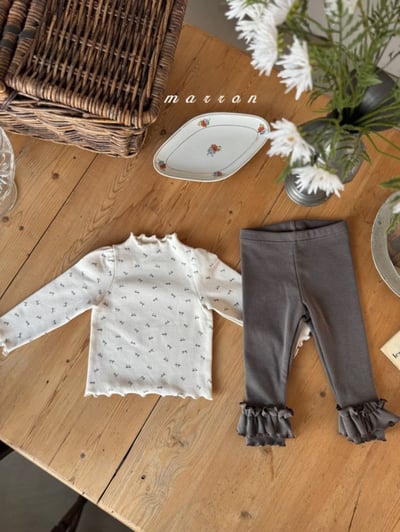 Marron 21｜(1y-6y) 荷葉邊緊身褲8