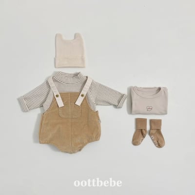 Oottbebe71｜(0m-12m)  冬季燈芯絨吊帶包屁衣15