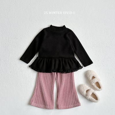 vivid72｜(78cm-125cm) 抓絨荷葉類蕾絲邊上衣9