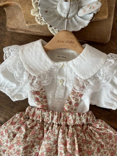 Anne Shirley21｜(3m-22m) 2色碎花玫瑰吊帶包屁裙21