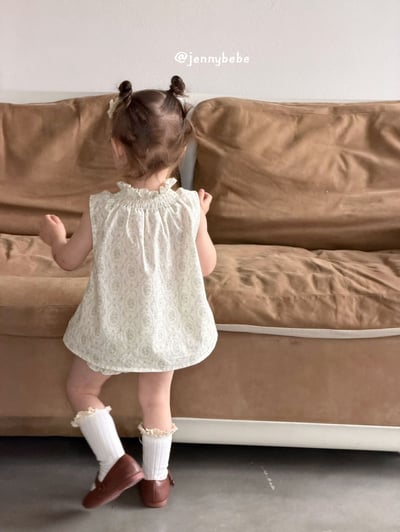 JE704｜(80-110cm) 花邊法式印花無袖套裝14