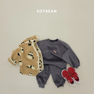 Soybean92｜(75cm-118cm) 熊貓印花刷毛外套14