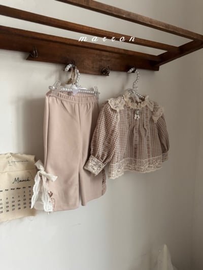 Marron19｜(1y-6y) 蝴蝶結蕾絲開岔長褲8