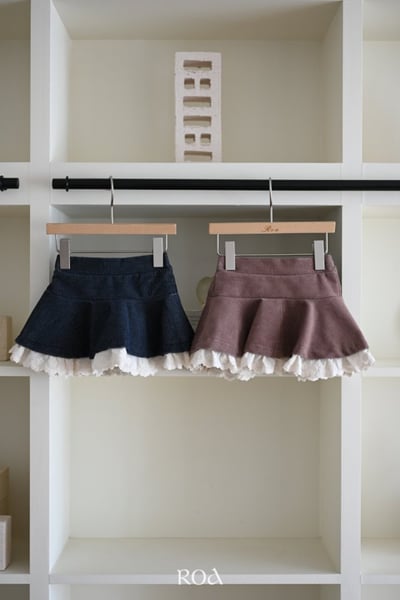 ROA25｜(80cm-120cm) 2色蕾絲拼接棉質短裙1