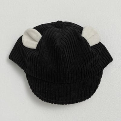 Oottbebe46｜(1-3y  Free)  燈芯絨熊耳鴨舌帽10