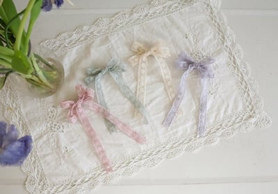 FLO08｜(free) 4色雙蝴蝶結髮夾12