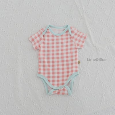 LIME&BLUE32｜(55-118cm MOM-DAD)  格紋親子套裝2