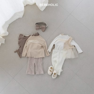 Bebe holic12｜(3m-18m) 蕾絲捲邊上衣7