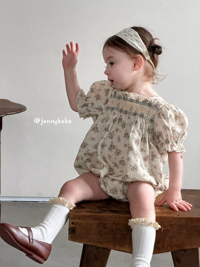 JE720｜(66-120cm) 復古碎花包屁衣/洋裝10