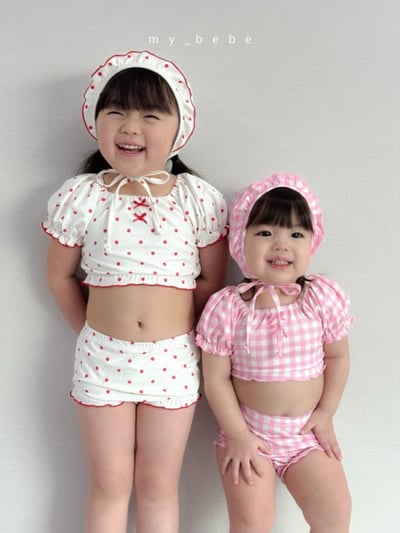 my_bebe04｜(75-105cm) 抓皺比基尼泳衣含泳帽16