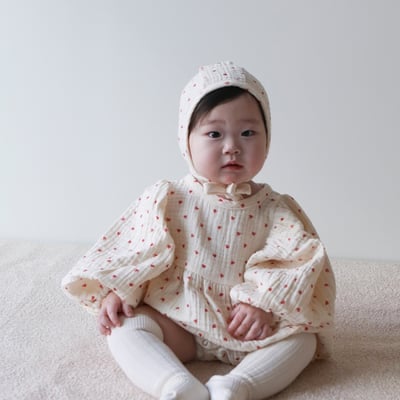 LEMONADE15｜(55cm-85cm) 2色滿滿愛心包屁衣含帽子18