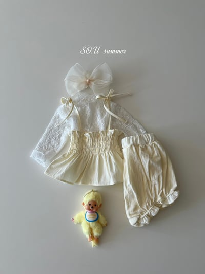 SO.U21｜(6m-4y) 綁帶抓皺套裝4