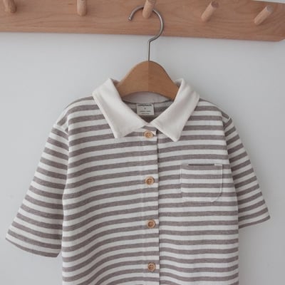 LEMONADE48｜(55cm-85cm) 2色有領條紋連身衣23