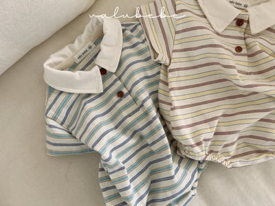 Valubebe 42｜(65-80cm) 襯衫條紋連身服5