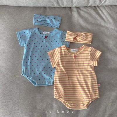 my_bebe17｜(58-72cm) 羅紋包屁衣含髮帶9