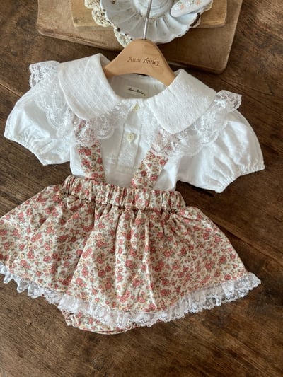 Anne Shirley21｜(3m-22m) 2色碎花玫瑰吊帶包屁裙23