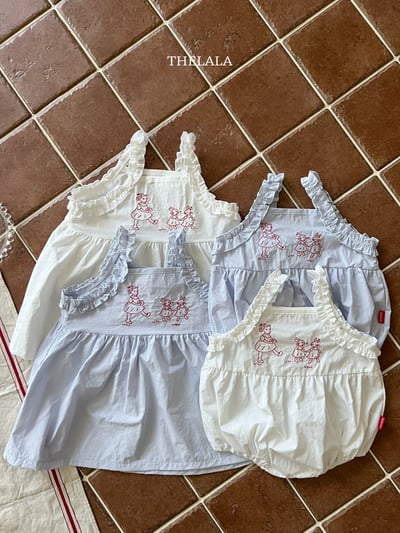 thelala63｜ (0m-18m) 刺繡花邊無袖包屁衣4