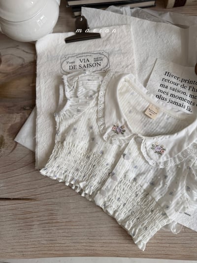 Marron35｜(1y-6y) 復古刺繡鬆緊外套6