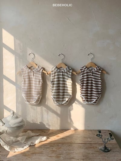 Bebe holic30｜(3m-18m) 雙色無袖套裝1