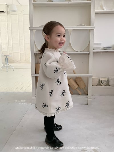 JE 654｜(80-110cm)  蝴蝶结刺繡連身裙10