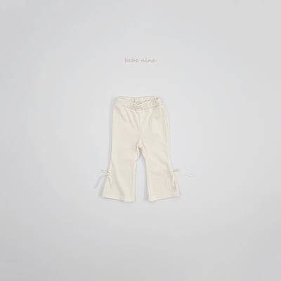 bebe nine32  (65-115) 2色蝴蝶緞帶小喇叭褲14