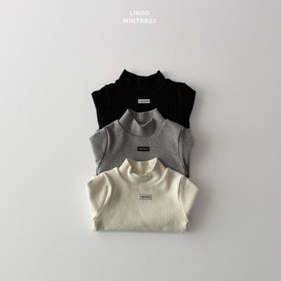 Lindo42｜(80cm-125cm) 高領波點小標上衣11