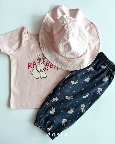 AOSTA27｜(6m-5y) 2款小兔兔方領上衣10