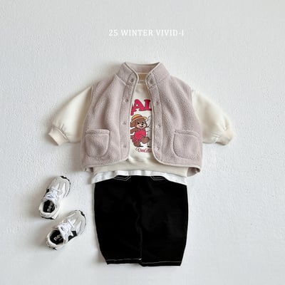 vivid86｜(78cm-125cm) 雙口袋立領刷毛背心8