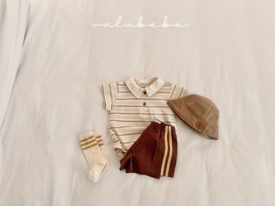 Valubebe 42｜(65-80cm) 襯衫條紋連身服10