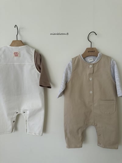 Bloom.b43｜(0m-18m) 素面包屁連身衣9