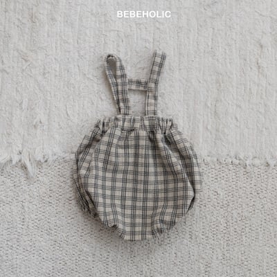Bebe holic42｜(3m-18m) 格紋吊帶包屁褲8