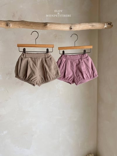 Mon petit14｜(73-118cm) 棉麻抓皺短褲1